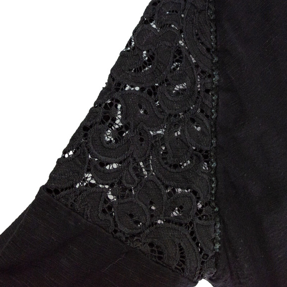 Women's Medium Shirt Black DOLAN Tunic 3/4 Length Sleeve Oversized Stretchy Top - Picture 4 of 7